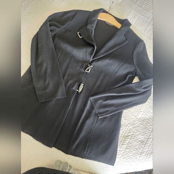 Ming Wang horn hook shoulder pads blazer cardigan - Picture 15 of 16